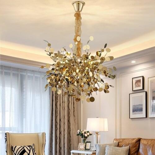 Modern Branch chandelier lighting DIY Nordic design Gold stainless chain lamp living room dining room bedroom led light fixtures