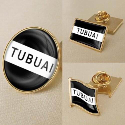 Tubuai of France Flag Brooch Badges Lapel Pins