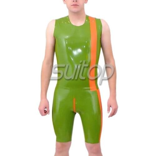 Heavy rubber latex Teddies catsuit for man