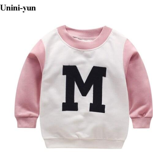 [Unini-yun]2018 Spring New Arrival Baby Girls boys girls terry sweater cartoon long sleeve T-shirt jerseys baby kids clothes