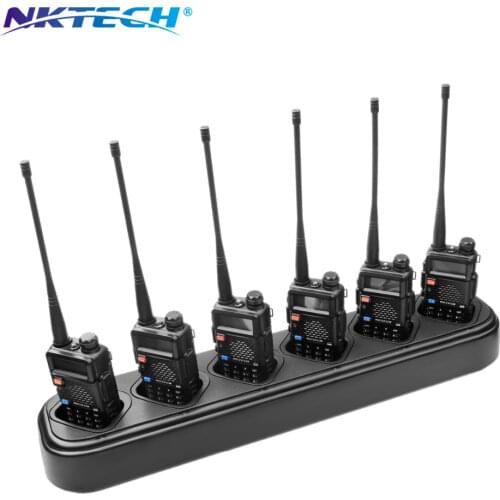 NKTECH Universal Rapid Six-Way Charger For BaoFeng DM-5R UV-5R UV-5RTP BF-F8HP UV-5RE PLUS UV-5RA BF-F9 V2+ UV-5RB Walkie Talkie