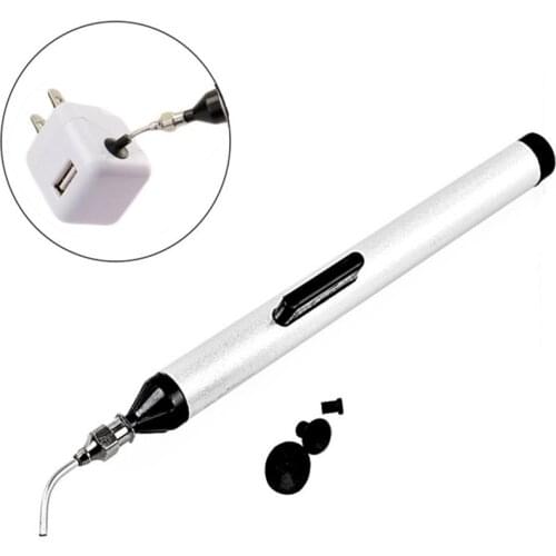 Vacuum Sucking Suction Pen Remover Sucker Pump IC SMD Tweezer Pick Up Tool Solder Desoldering with 3 Suction Headers
