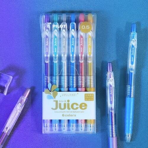 1set PILOT Juice Gel Pen 0.5mm Metal Pearlescent Colors 0.7mmFluorescent Colour Set Office & School Supplies