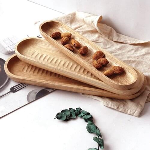 1pc Wooden Storage Tray Fruit Sancks Breakfast Display Plate Dessert Cake Candy Storage Platter Home Kitchen Storage Products