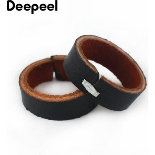 10/20pcs Deepeel 1cm Cowhide Loop Ring for 40mm Belt Genuine Leather Mens Waistband Tail Fixing Accessories Adults Crafts