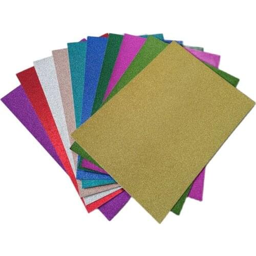 10pcs/bag 300gsm A4 Size Glitter Paper Card No Glitter Sheding Single Side Glitter Cardstock Paper For Kids Handmade Crafts