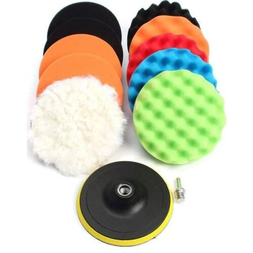 11x Car Waxing Cleaning Buffing Polishing Sponge Pad Car Polisher Drill Adapter Polished Cap for RV Camper Trailer Truck Van