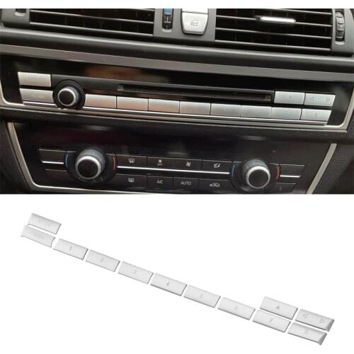 12Pcs/Set Car Center Console CD Digital Buttons Sequins Trim Fit for BMW 5 7 series F10 F18 F07 F06 F12 F13