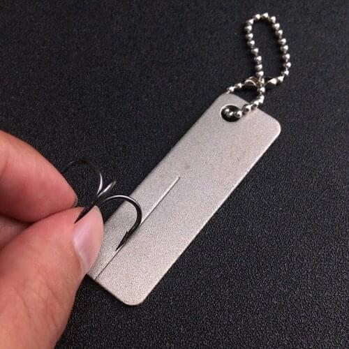 2021 Outdoor grindstone Diamond sharpening stone Professional fishing hook tool Suitable for grinding fish hooks with button