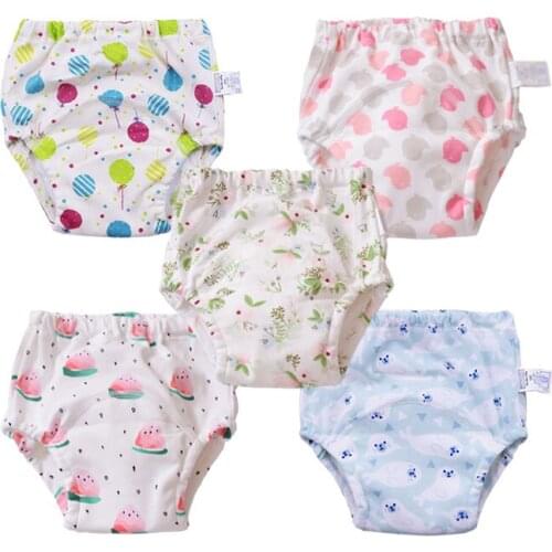 5pcs Washable Infants Children Cotton Potty Training Pants Reusable Baby Kids Cloth Diaper Nappies Diapering & Toilet Training