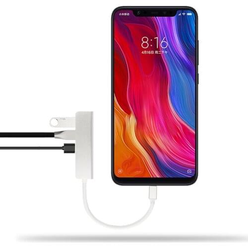 5-in-1 Type-C HUB Aluminiu Alloy USB-C Adapter USB 3.0 Port SD Card Reader For Samsung galaxy S S8 S9 S8+ S9+ G9500 Mobile Phone