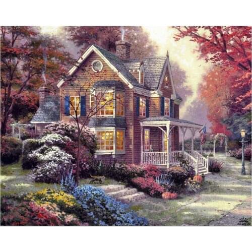 5D DIY Square/Round Diamond Painting Scenery Pictures of Rhinestones Diamond Embroidery Cross Stitch Full Drill Round Landscape