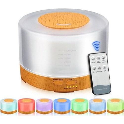 Aroma Diffuser 500ML Wood Grain Aroma Diffuser Diffuser New Air Atomizing humidifier with Remote Control