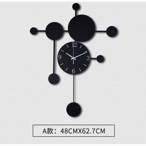 Art Silent Wall Clock Mechanism Creative Pendulum Metal Minimalist Wall Clock Modern Design Wandklok Home Decor Clocks OO50CW