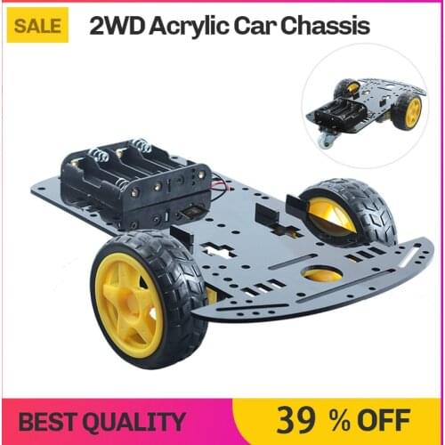 1 set Smart car chassis 2WD Smart Robot Car Chassis Kits Speed Encoder 2WD With battery box for arduino