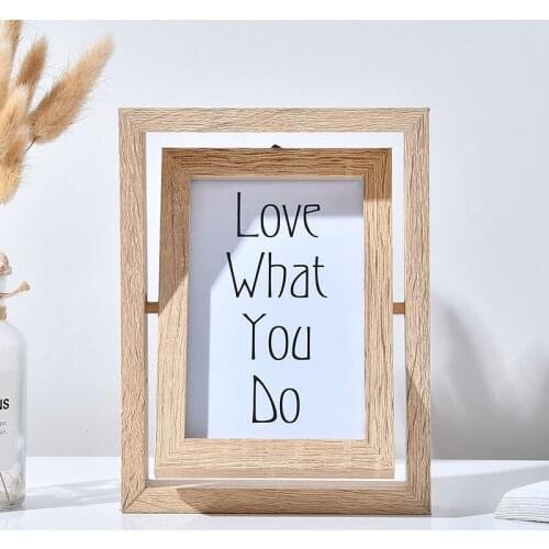 Wood Modern Design Photo Frame Picture Holder Ornament Friends Photo Frames Rotatinf Marcos Para Fotos Home Decoration DG50XK