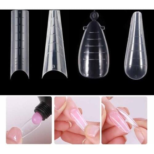 Nail Dual Forms Finger Quick Building Extension Tips Poly Nail Art UV Gel Extend Mold Builder Fake Tips