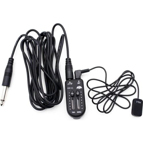 KQ-2 Piezo Contact Pickup Transducer with Audio Cable Sticker Volume Controller Tuner for Guitar Violin Banjo Mandolin Ukulele