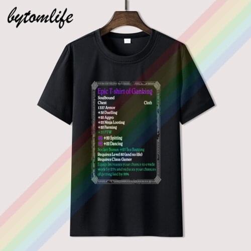 Unisex World of Warcraft Epic T-Shirt of Ganking Shirt t-shirts men t shirts Harajuku Homme Tops tees s-4XL Vintage Crew Neck