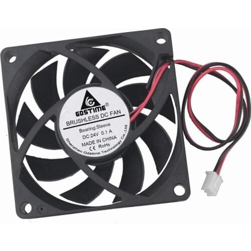 Gdstime 1 Piece 24V DC 2Pin 7015 70*70*15mm Burshless Cooler Motor Cooling Fan 70mm 70x70x15mm 7015 7cm