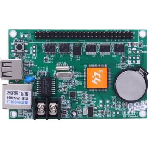 HD-E64 Ethernet ports+U disk single and dual color LED screen controller card supports 1024*256pixels