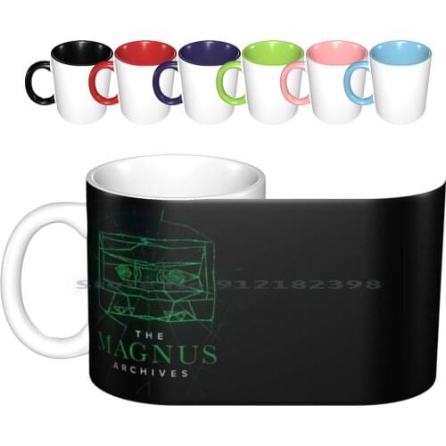 The Magnus Archives Logo ( Season 5 ) ( Square Block Logo ) Ceramic Mugs Coffee Cups Milk Tea Mug The Magnus Archives Horror