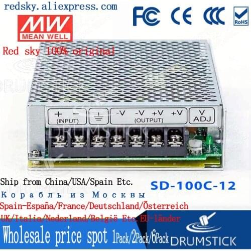 Kindly MEAN WELL 6Pack SD-100C-12 12V 8.5A meanwell SD-100 12V 102W Single Output DC-DC Converter