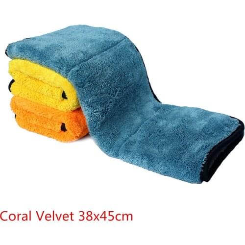 Microfiber Towel Car Care Polishing Wash Towel Plush Washing Drying Towels Thick Plush Coral Velvet Car Detailing Cleaning Cloth