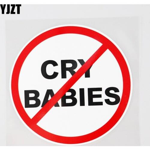 YJZT 11.8CM×11.8CM No Cry Babies Text Union Oilfield PVC Decal Car Sticker 12C-0533