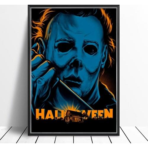 Halloween (1978) Poster Slasher Film John Carpenter Wall Decor Donald Pleasence and Jamie Lee Curtis Art Gift