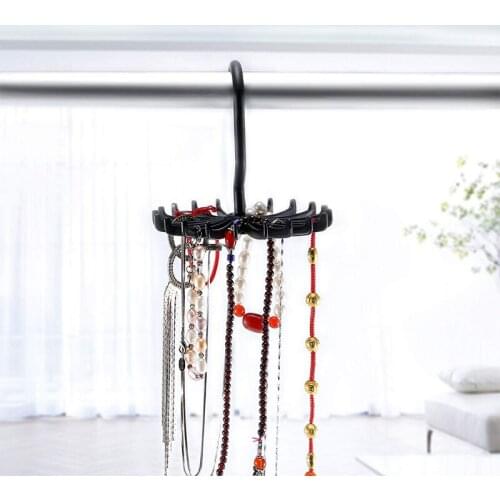 Portable Tie Rack Storage Rack 360 Degree Rotating 20 Hook Multifunction Hang Hanger For Tie Necklace Silk Scarf Belt Organizer