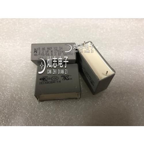 R46 MKP X2 SH 275V2.2UF M 275Vac2.2UF AV gray capacitor IEC60384-14 Dimensions: length 31.7mm × thickness 12.8mm × height 24