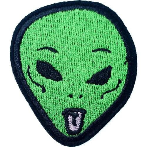 ALIEN Size:4.5X5.2cm DIY Cloth Patch Badge Embroidered Cute Badges Hippie Iron On Kids Cartoon Patches For Clothes Stickers