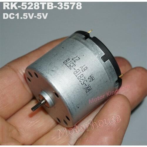 RK-528TB-3578 DC 1.5V-5V 3V 4100RPM Micro mini Round 33mm Diameter Electric Motor DIY Air Pump Toy
