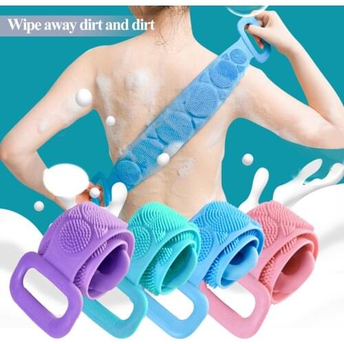 Bath brush, soft bath towel body brush, body exfoliating silicone massage brush, shower body cleaning bathroom shower belt