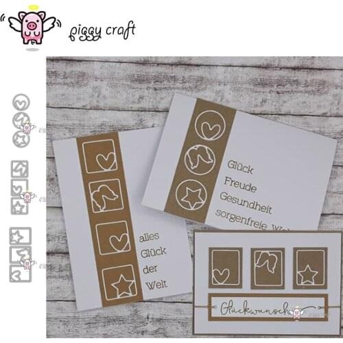 Piggy Craft metal cutting dies cut die mold Stars heart wings shape frame Scrapbook paper craft knife mould blade punch stencils