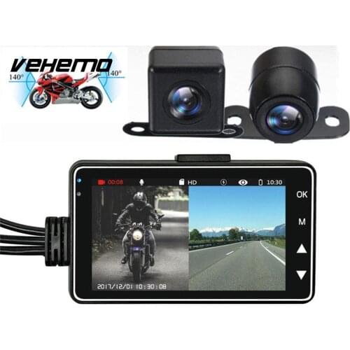 Dual Camera 3 Inch LCD Screen Motorcycle Video Recorder Durable Waterproof Car DVR Full Clarity Automobile Driving Recorder