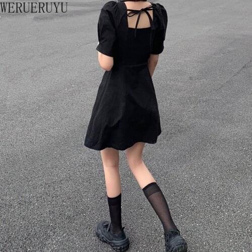 WERUERUYU Solid Summer Dresses