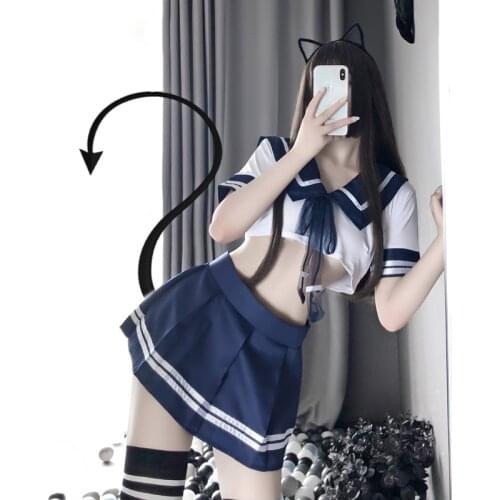 Japanese School Costume Girl Babydoll Cosplay Women Lingerie Sexy Student Uniform With Miniskirt Cheerleader