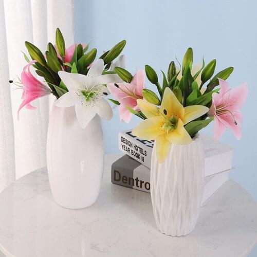 1/2pcs New PU Durable Perfume Lily Fake Artificial Flowers Photo Props Wedding Home Bachelor Party Decor For Kitchen Fall decor