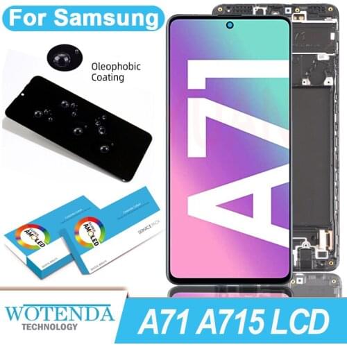 100% Original 6.7'' Super AMOLED Display for Samsung A71 A715 A715F A715FD Full LCD Touch Screen Digitizer Assembly Repair Parts