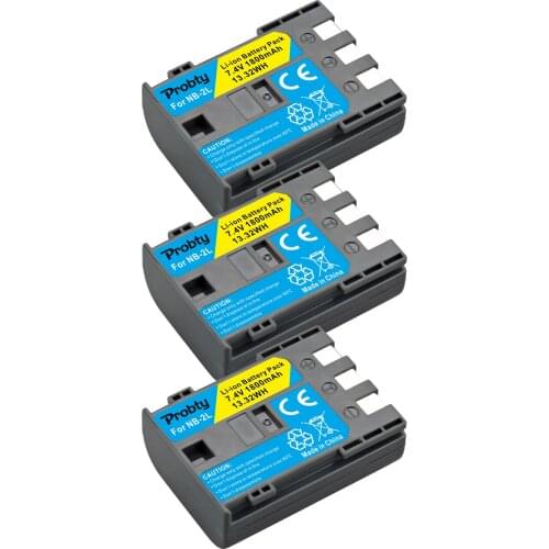 3Pcs Probty NB-2LH NB-2L NB 2L ReChargeable Battery for Canon PowerShot S80 S70 S60 S50 S45 S40 S30 G9 G7 DC420 DC410 Camera