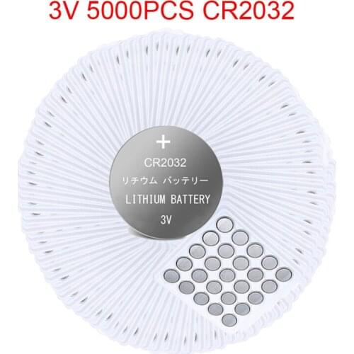 5000PCS 2032 battery cr2032 BR2032 cr 2032 5004LC KL2032 SB-T15 3v Button Cell Coin Lithium Batteries for Watch Computer Toys