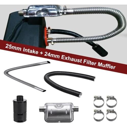 8 PCS Universal Car Accessories Air Diesel Heater 24mm Exhaust Silencer + 25mm Filter Accessory For Websato Eberspacher Diesels