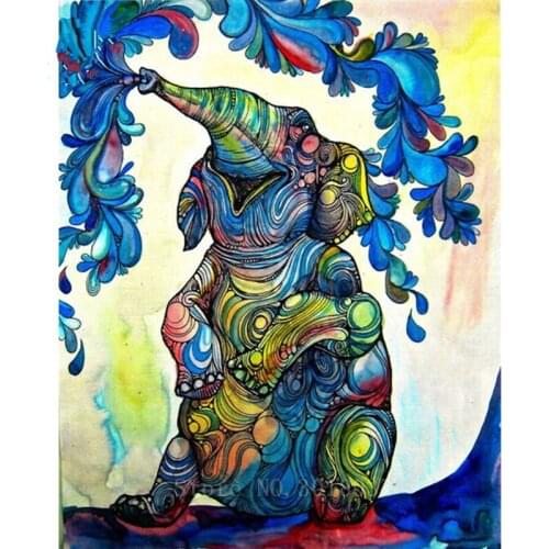 Diamond Embroidery An Elephant With Flowered Nose Diy 3D Diamond Painting Cross Stitch Full Square Diamond Mosaic Decorative Kit