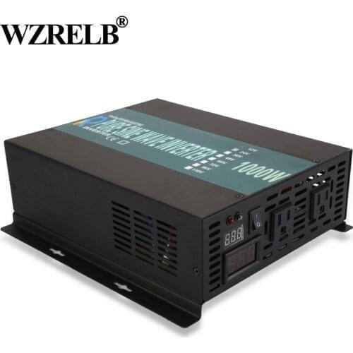 Car Power Inverter 12V 220V 1000W Pure Sine Wave Solar Inverter Voltage Converter Power Supply 12V/24V DC to 110V/120V/230V AC