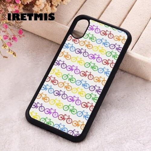 Iretmis 5 5S SE 2020 Phone Cover Case for iPhone 6 6S 7 8 Plus X Xs XR 11 12 Mini Pro Max Silicone TPU colorful bicycles