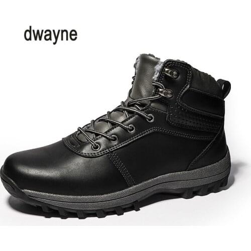 Dwayne 2018 Men Boots Winter With Fur Warm Snow Boots Men Boots Work Shoes Men Footwear Fashion Rubber Ankle Shoes 39-46