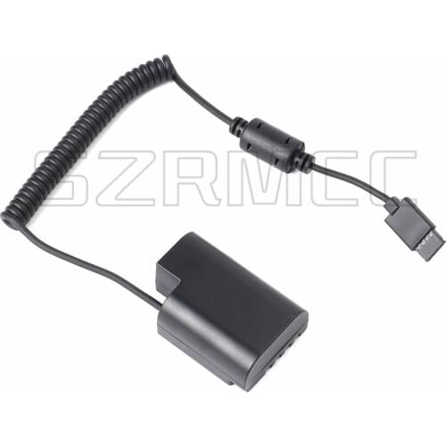 Panasonic DMC GH5 GH4 GH3 Camera with DJI Ronin-S 12V Outport to DMW DCC12 DC Coupler Coiled Cable Dummy Battery Adapter