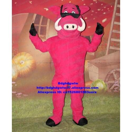 Pink Muscle Wild Boar Sus Scrofa Mascot Costume Adult Cartoon Character Comedy Performance Professional Stage Magic zx1237
